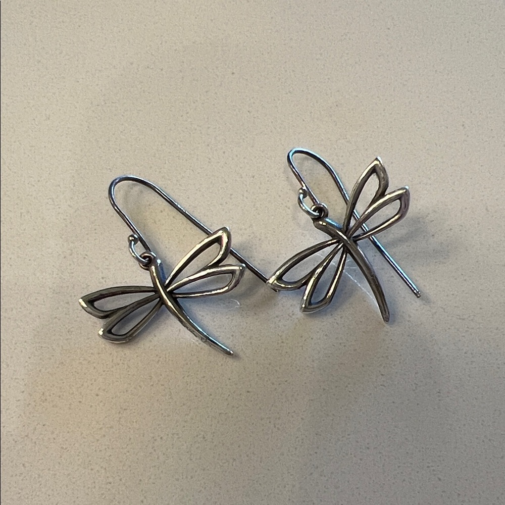 Retired James Avery Sterling Dragonfly Dangle Earrings